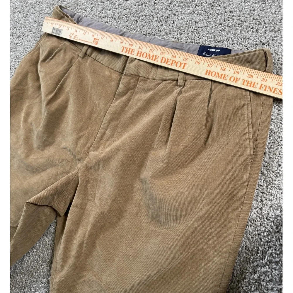 Lands End‎ Classic Clothing Traditional Fit Mens Corduroy Chino Pants Tan 42x29